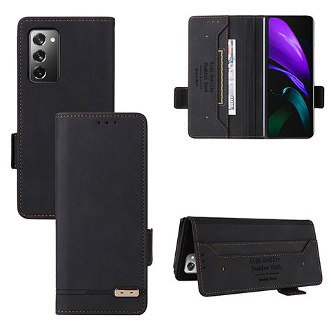 Funda de Cuero Cartera con Soporte Carcasa L08Z para Samsung Galaxy Z Fold2 5G Negro