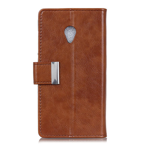 Funda de Cuero Cartera con Soporte Carcasa L09 para Alcatel 1X (2019) Marron