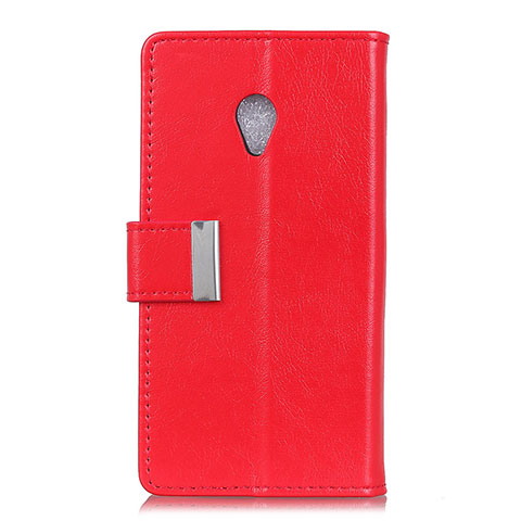 Funda de Cuero Cartera con Soporte Carcasa L09 para Alcatel 1X (2019) Rojo