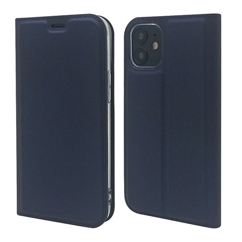 Funda de Cuero Cartera con Soporte Carcasa L10 para Apple iPhone 12 Mini Azul Real