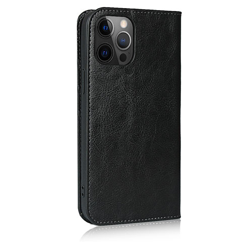 Funda de Cuero Cartera con Soporte Carcasa L10 para Apple iPhone 12 Pro Negro