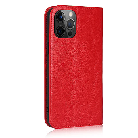 Funda de Cuero Cartera con Soporte Carcasa L10 para Apple iPhone 12 Pro Rojo Rosa