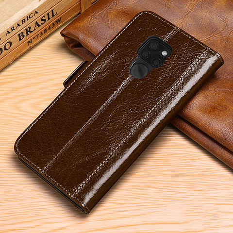 Funda de Cuero Cartera con Soporte Carcasa L10 para Huawei Mate 20 Marron