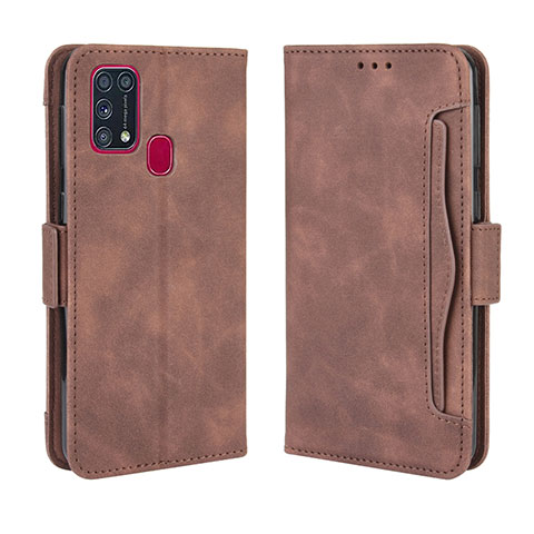 Funda de Cuero Cartera con Soporte Carcasa L10 para Samsung Galaxy M21s Marron