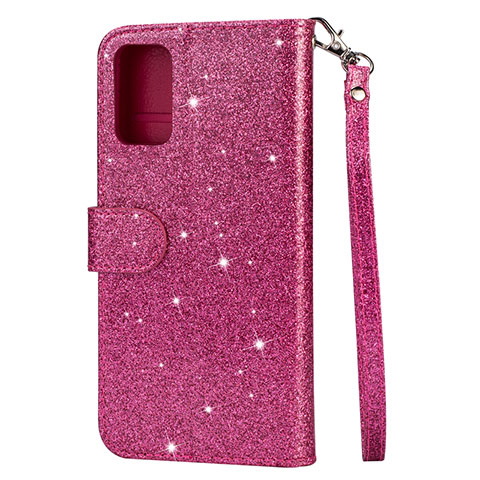 Funda de Cuero Cartera con Soporte Carcasa L10 para Samsung Galaxy S20 Plus 5G Rosa Roja