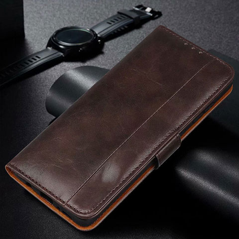 Funda de Cuero Cartera con Soporte Carcasa L11 para Huawei P40 Lite E Marron