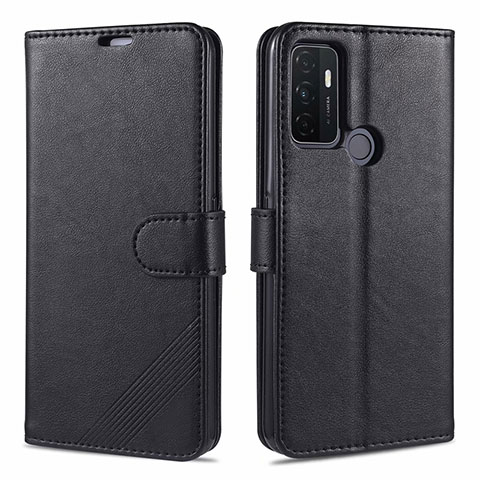 Funda de Cuero Cartera con Soporte Carcasa L11 para Oppo A32 Negro