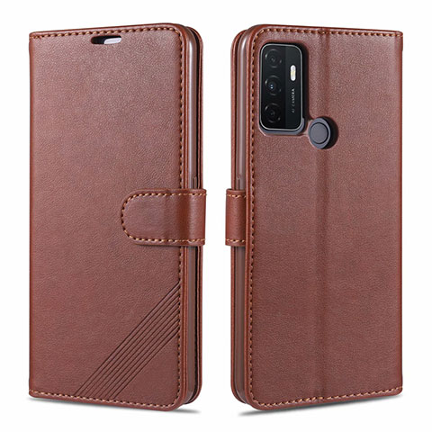 Funda de Cuero Cartera con Soporte Carcasa L11 para Oppo A53 Marron