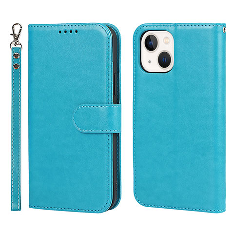 Funda de Cuero Cartera con Soporte Carcasa L19 para Apple iPhone 13 Mini Azul Cielo