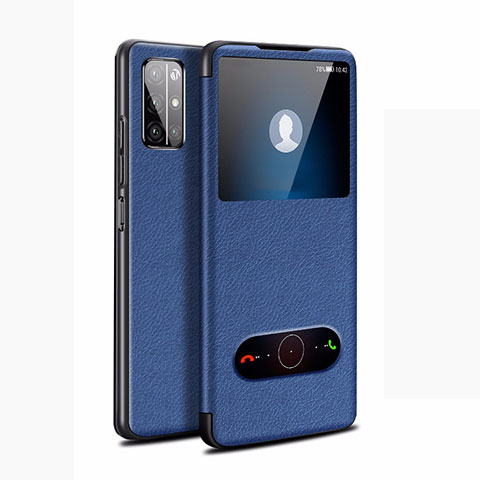 Funda de Cuero Cartera con Soporte Carcasa L21 para Huawei Honor 30S Azul