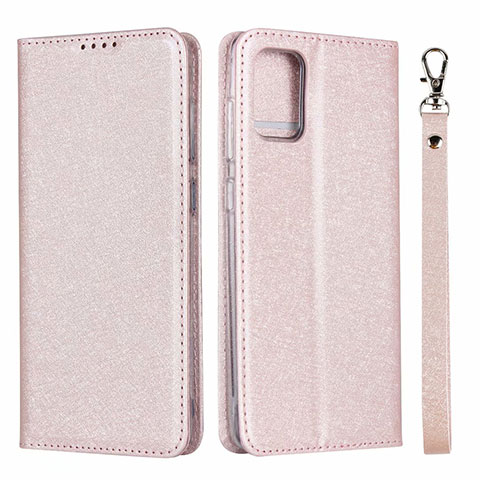 Funda de Cuero Cartera con Soporte Carcasa L27 para Samsung Galaxy A71 5G Oro Rosa