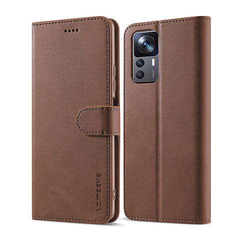 Funda de Cuero Cartera con Soporte Carcasa LC1 para Xiaomi Mi 12T Pro 5G Marron