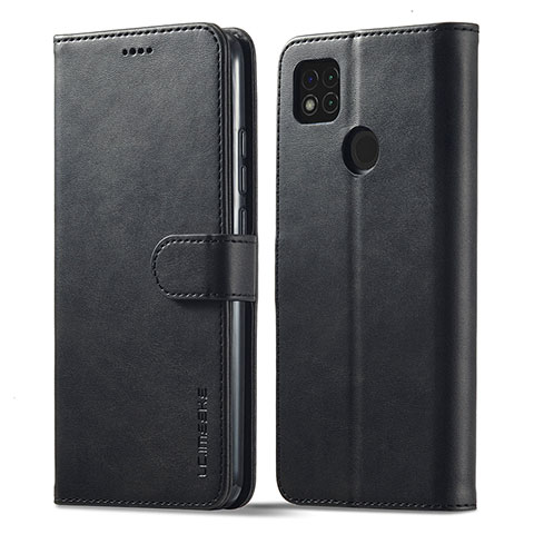 Funda de Cuero Cartera con Soporte Carcasa LC1 para Xiaomi Redmi 9C Negro