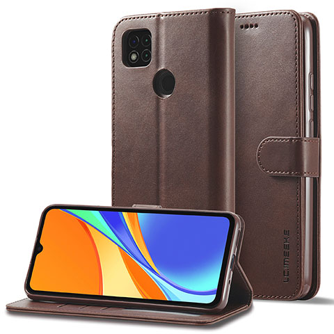 Funda de Cuero Cartera con Soporte Carcasa LC2 para Xiaomi POCO C3 Marron