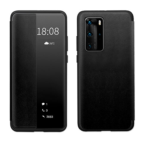 Funda de Cuero Cartera con Soporte Carcasa LF1 para Huawei P40 Pro Negro