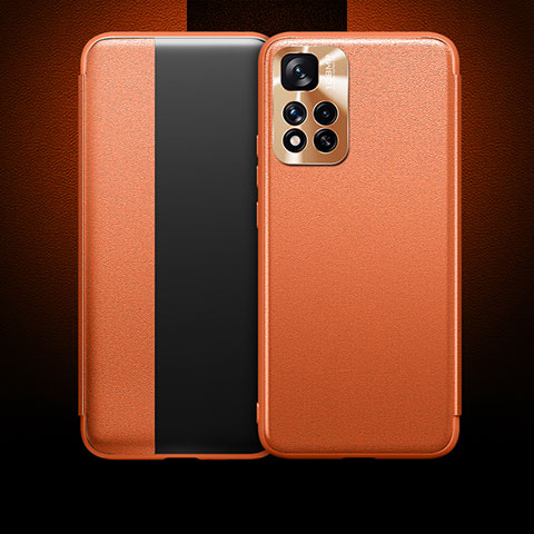 Funda de Cuero Cartera con Soporte Carcasa LF1 para Xiaomi Mi 11i 5G (2022) Naranja