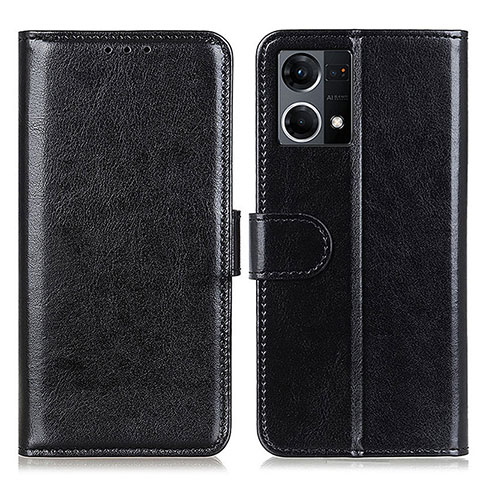 Funda de Cuero Cartera con Soporte Carcasa M07L para Oppo Reno7 4G Negro