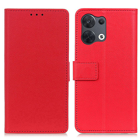 Funda de Cuero Cartera con Soporte Carcasa M08L para Oppo Reno8 5G Rojo