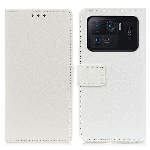 Funda de Cuero Cartera con Soporte Carcasa M08L para Xiaomi Mi 11 Ultra 5G Blanco