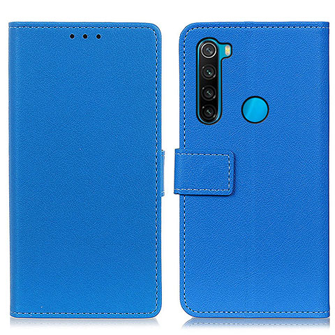 Funda de Cuero Cartera con Soporte Carcasa M08L para Xiaomi Redmi Note 8 (2021) Azul