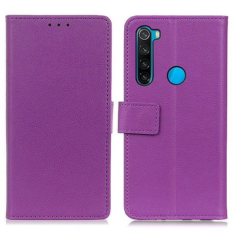 Funda de Cuero Cartera con Soporte Carcasa M08L para Xiaomi Redmi Note 8 (2021) Morado