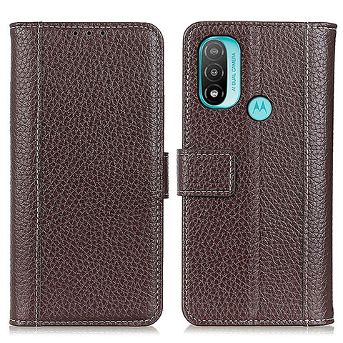 Funda de Cuero Cartera con Soporte Carcasa M13L para Motorola Moto E20 Marron