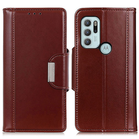 Funda de Cuero Cartera con Soporte Carcasa M13L para Motorola Moto G60s Marron