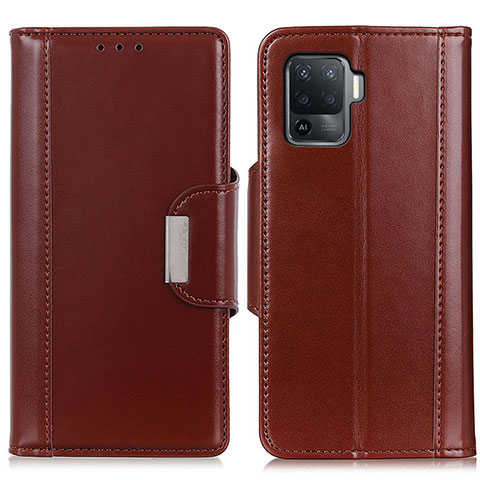 Funda de Cuero Cartera con Soporte Carcasa M13L para Oppo A94 4G Marron