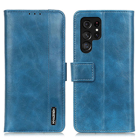 Funda de Cuero Cartera con Soporte Carcasa M13L para Samsung Galaxy S21 Ultra 5G Azul