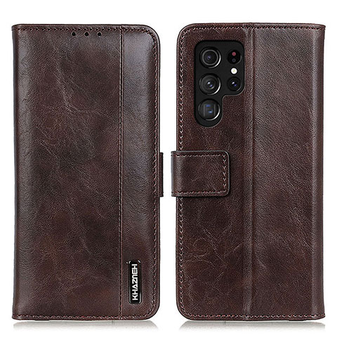 Funda de Cuero Cartera con Soporte Carcasa M13L para Samsung Galaxy S21 Ultra 5G Marron