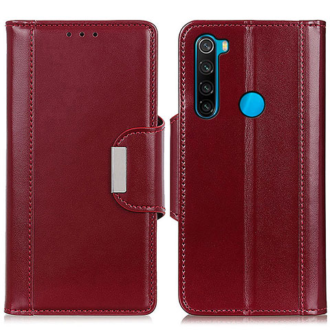 Funda de Cuero Cartera con Soporte Carcasa M13L para Xiaomi Redmi Note 8 (2021) Rojo