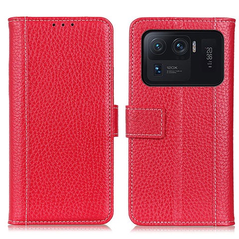 Funda de Cuero Cartera con Soporte Carcasa M14L para Xiaomi Mi 11 Ultra 5G Rojo