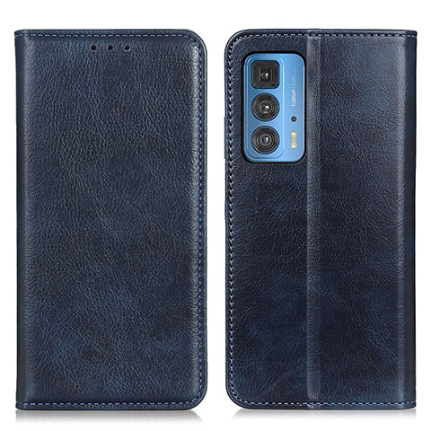 Funda de Cuero Cartera con Soporte Carcasa N01P para Motorola Moto Edge 20 Pro 5G Azul