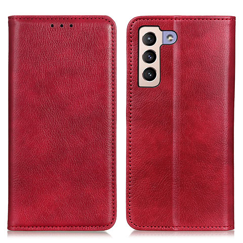 Funda de Cuero Cartera con Soporte Carcasa N01P para Samsung Galaxy S21 Plus 5G Rojo