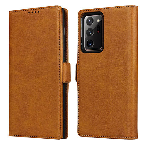 Funda de Cuero Cartera con Soporte Carcasa N02 para Samsung Galaxy Note 20 Ultra 5G Marron Claro