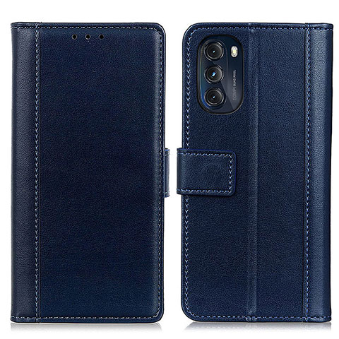 Funda de Cuero Cartera con Soporte Carcasa N02P para Motorola Moto G 5G (2022) Azul