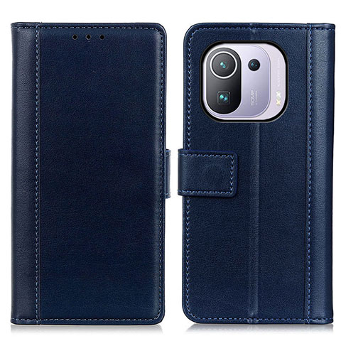 Funda de Cuero Cartera con Soporte Carcasa N02P para Xiaomi Mi 11 Pro 5G Azul