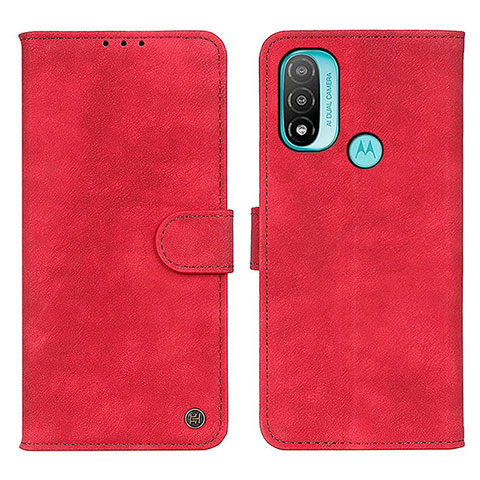 Funda de Cuero Cartera con Soporte Carcasa N03P para Motorola Moto E30 Rojo