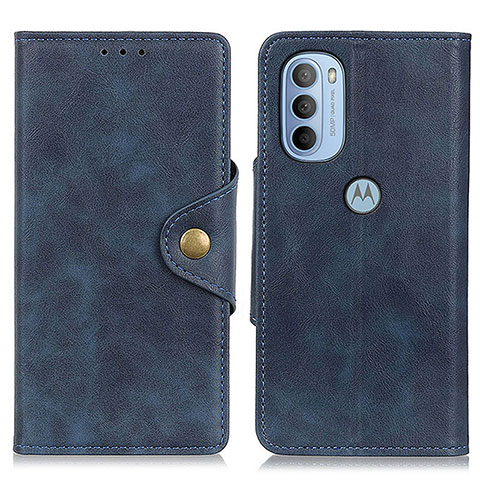 Funda de Cuero Cartera con Soporte Carcasa N03P para Motorola Moto G41 Azul
