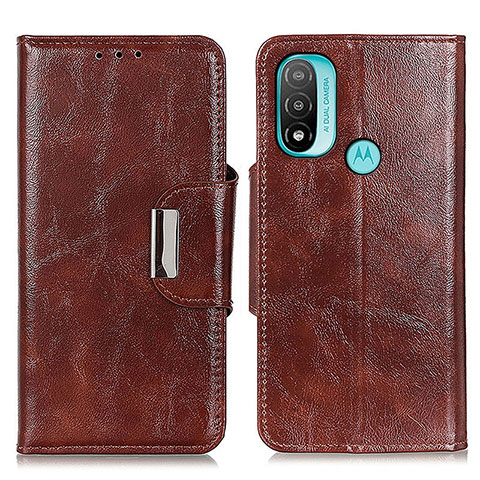 Funda de Cuero Cartera con Soporte Carcasa N04P para Motorola Moto E40 Marron