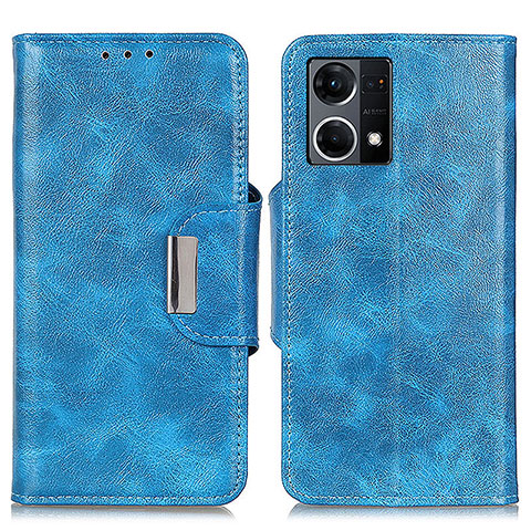 Funda de Cuero Cartera con Soporte Carcasa N04P para Oppo Reno8 4G Azul Cielo