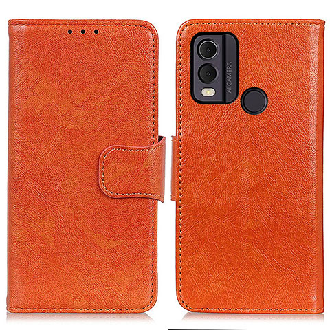 Funda de Cuero Cartera con Soporte Carcasa N05P para Nokia C22 Naranja