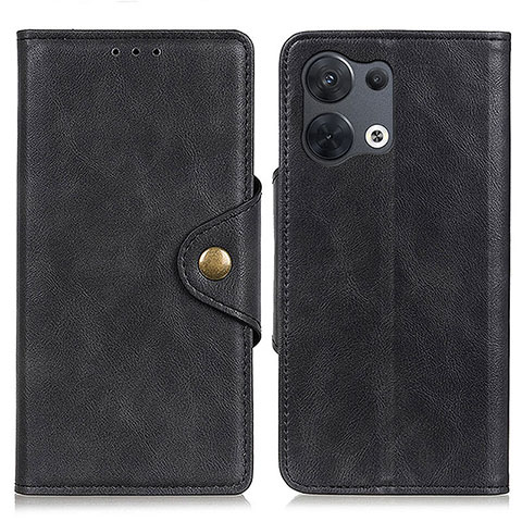 Funda de Cuero Cartera con Soporte Carcasa N06P para Oppo Reno8 Pro+ Plus 5G Negro