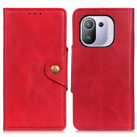 Funda de Cuero Cartera con Soporte Carcasa N06P para Xiaomi Mi 11 Pro 5G Rojo