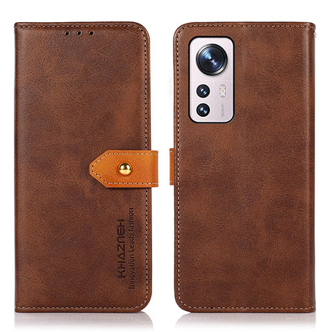 Funda de Cuero Cartera con Soporte Carcasa N07P para Xiaomi Mi 12 Pro 5G Marron