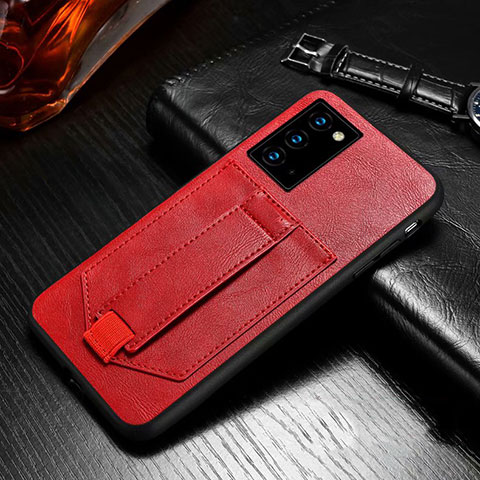 Funda de Cuero Cartera con Soporte Carcasa N08 para Samsung Galaxy Note 20 5G Rojo