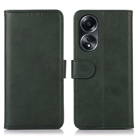 Funda de Cuero Cartera con Soporte Carcasa N08P para Oppo A78 5G Verde