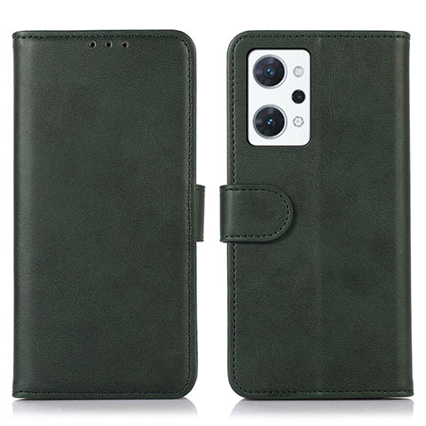 Funda de Cuero Cartera con Soporte Carcasa N08P para Oppo Reno7 A Verde