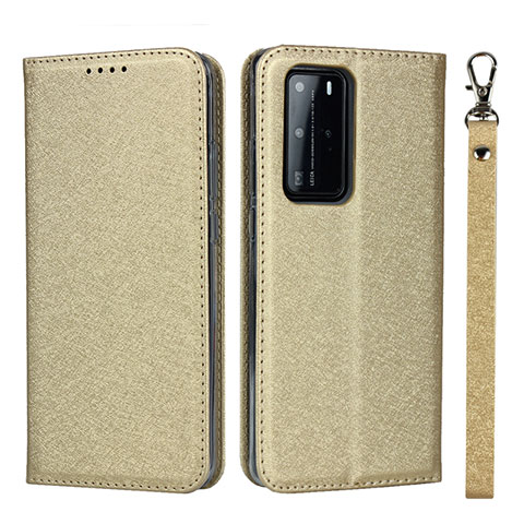 Funda de Cuero Cartera con Soporte Carcasa N12 para Huawei P40 Pro Oro