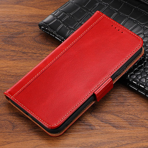 Funda de Cuero Cartera con Soporte Carcasa P04 para Apple iPhone Xs Max Rojo